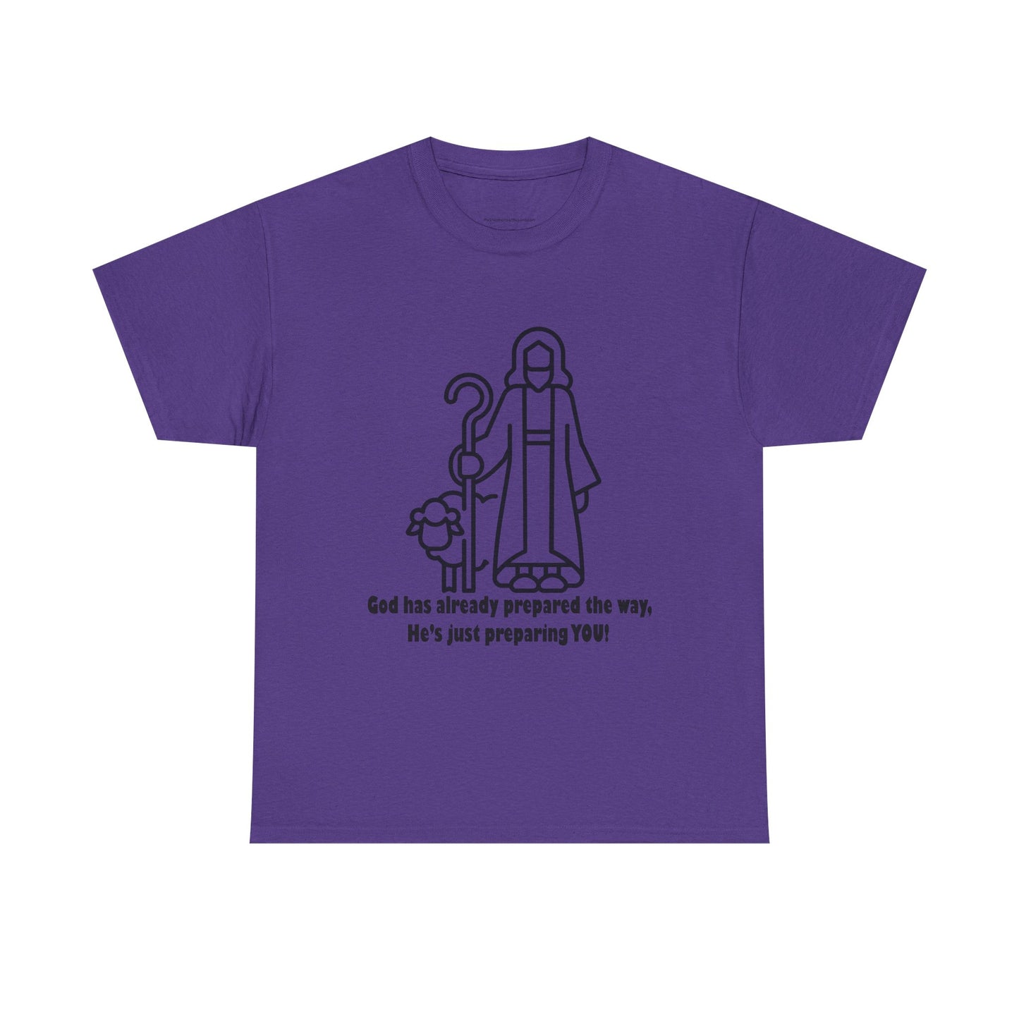 Heavy Cotton Tee - 'God Has Prepared the Way'