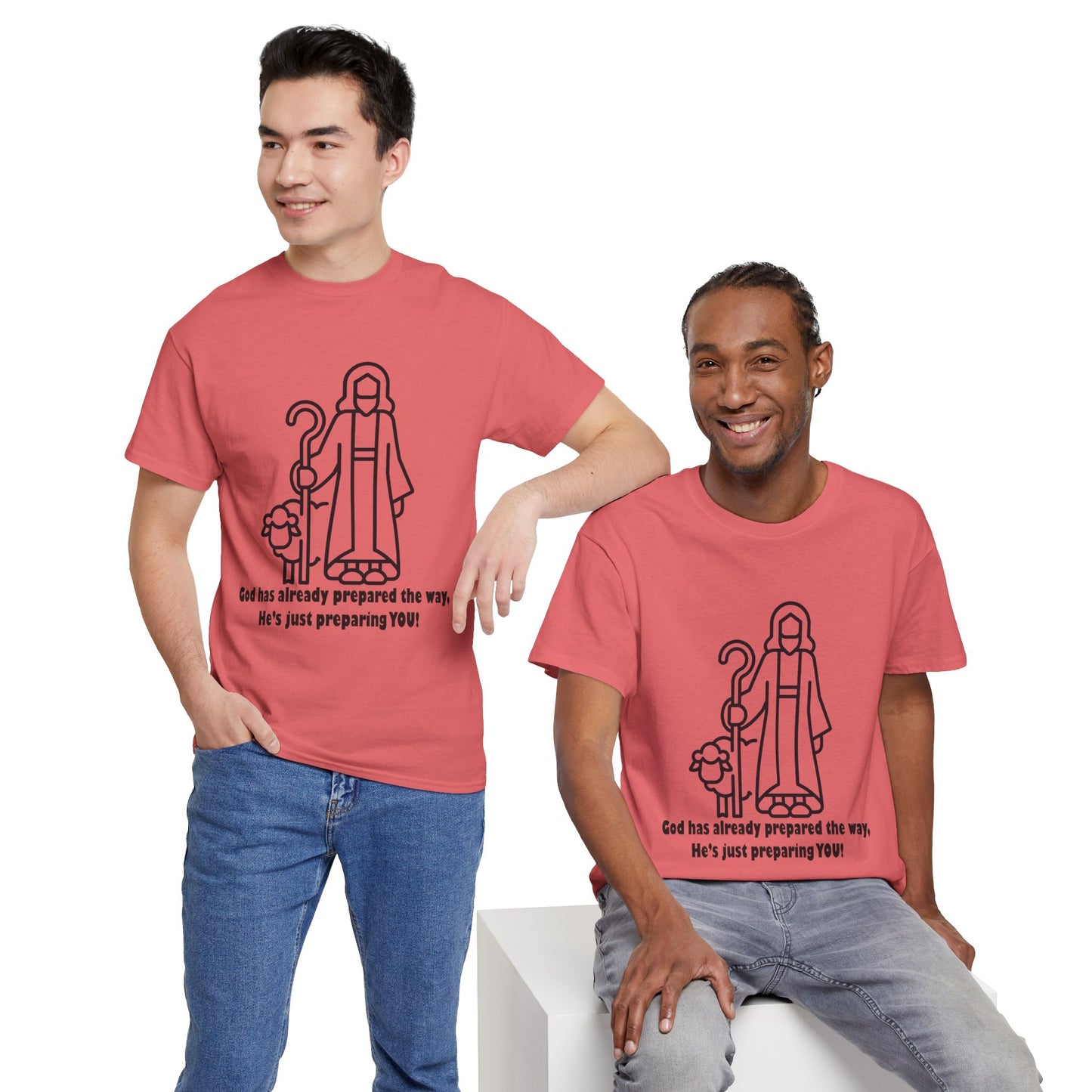 Heavy Cotton Tee - 'God Has Prepared the Way'