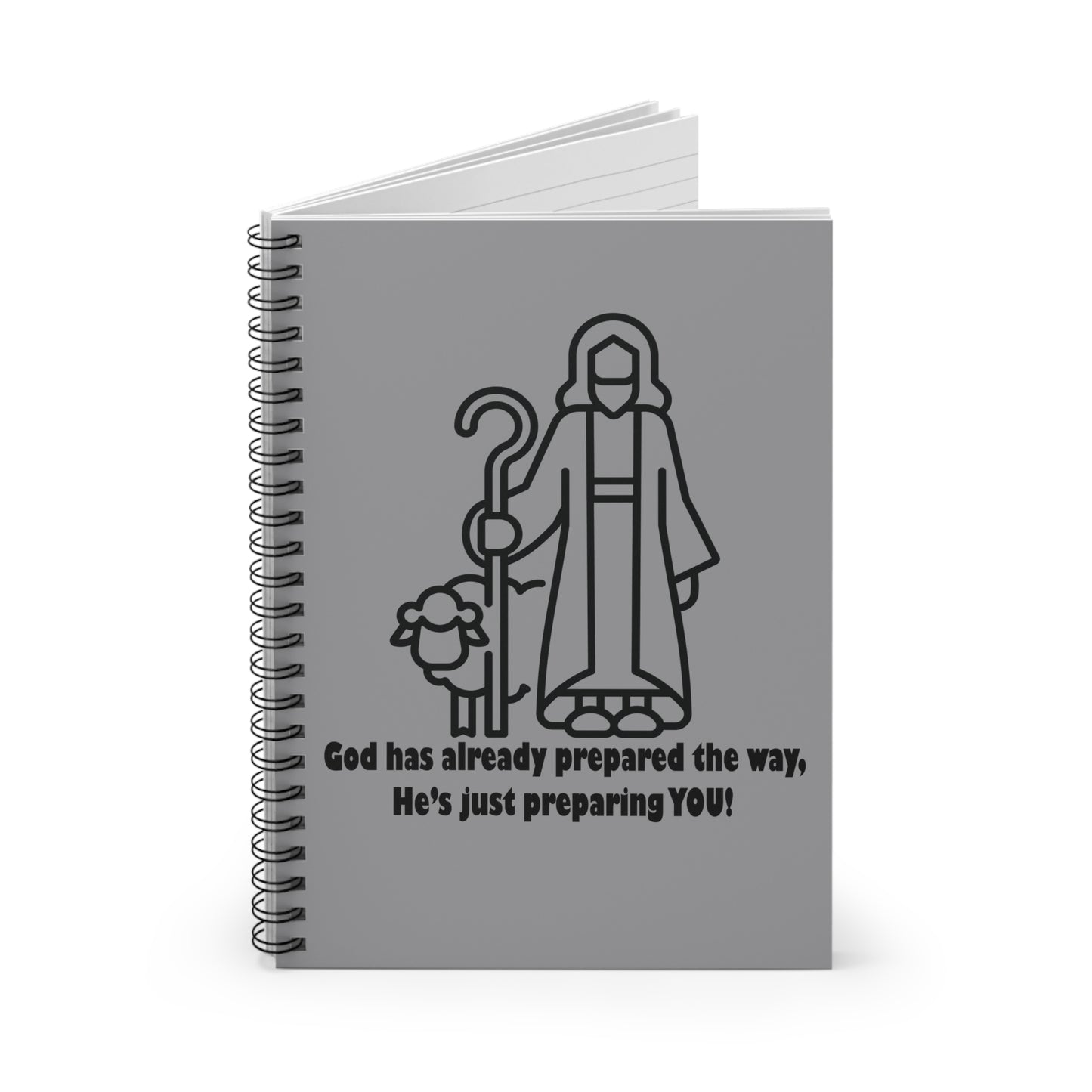 Christian Spiral Notebook/Journal - "God Has Already Prepared The Way"