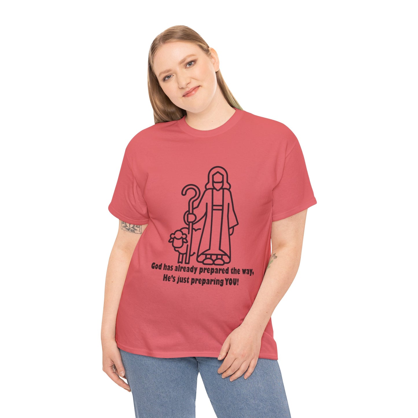 Heavy Cotton Tee - 'God Has Prepared the Way'